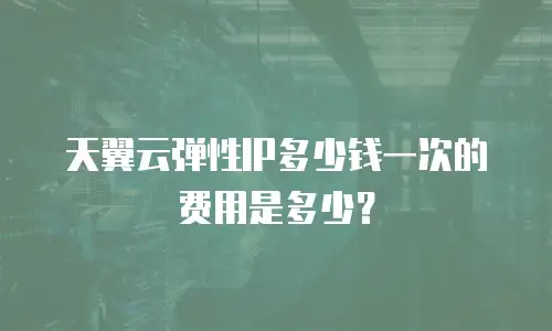 天翼云弹性IP多少钱一次的费用是多少？
