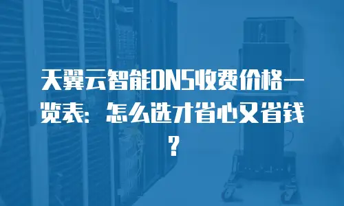 天翼云智能DNS收费价格一览表：怎么选才省心又省钱？