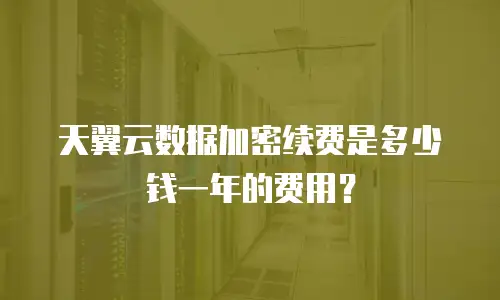 天翼云数据加密续费是多少钱一年的费用？