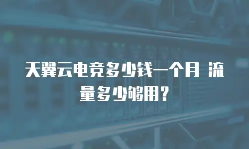 天翼云电竞多少钱一个月 流量多少够用？