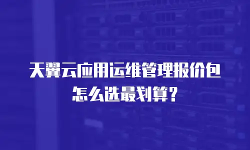 天翼云应用运维管理报价包怎么选最划算？