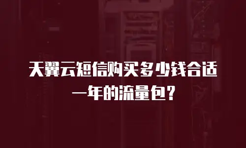 天翼云短信购买多少钱合适一年的流量包？