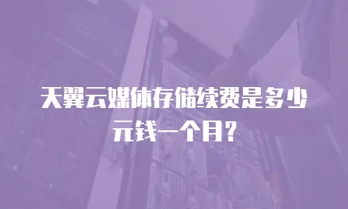 天翼云媒体存储续费是多少元钱一个月？
