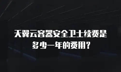 天翼云容器安全卫士续费是多少一年的费用？