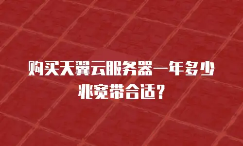 购买天翼云服务器一年多少兆宽带合适？