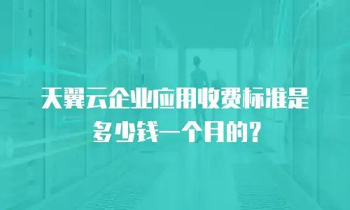 天翼云企业应用收费标准是多少钱一个月的？