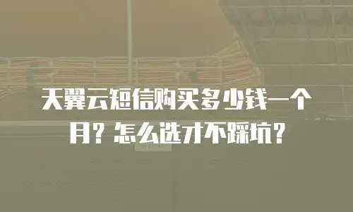 天翼云短信购买多少钱一个月？怎么选才不踩坑？