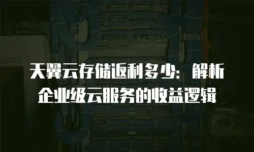 天翼云存储返利多少：解析企业级云服务的收益逻辑