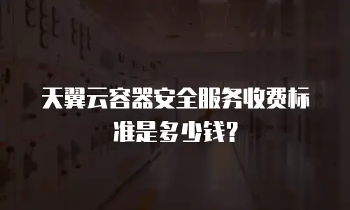 天翼云容器安全服务收费标准是多少钱？