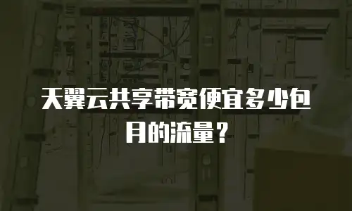 天翼云共享带宽便宜多少包月的流量？