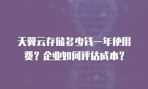 天翼云存储多少钱一年使用费？企业如何评估成本？