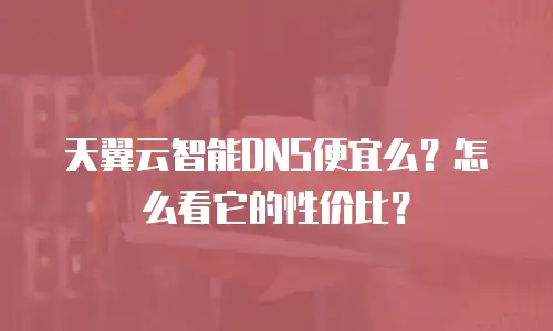 天翼云智能DNS便宜么？怎么看它的性价比？