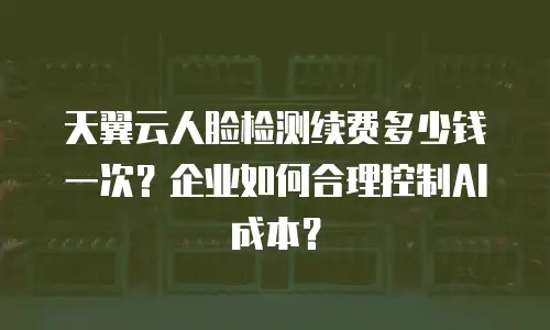 天翼云人脸检测续费多少钱一次？企业如何合理控制AI成本？