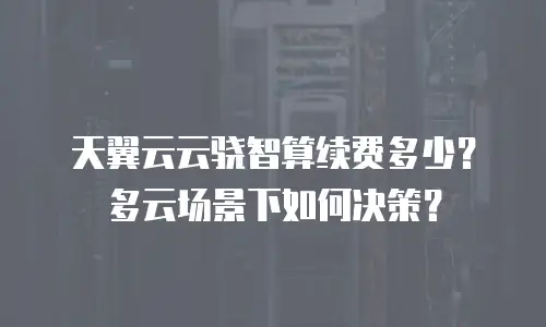 天翼云云骁智算续费多少？多云场景下如何决策？