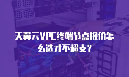 天翼云VPC终端节点报价怎么选才不超支？