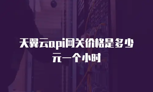 天翼云api网关价格是多少元一个小时