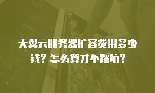 天翼云服务器扩容费用多少钱？怎么算才不踩坑？
