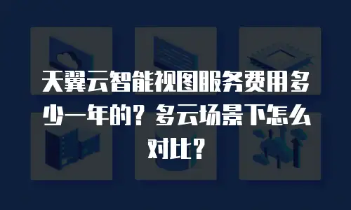 天翼云智能视图服务费用多少一年的？多云场景下怎么对比？