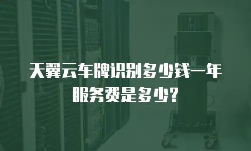 天翼云车牌识别多少钱一年服务费是多少？