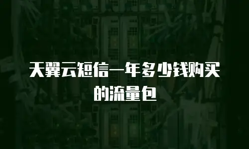 天翼云短信一年多少钱购买的流量包