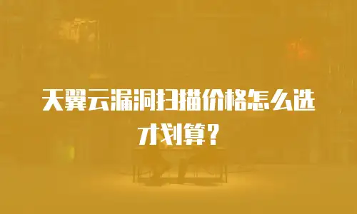 天翼云漏洞扫描价格怎么选才划算？