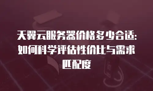 天翼云服务器价格多少合适：如何科学评估性价比与需求匹配度