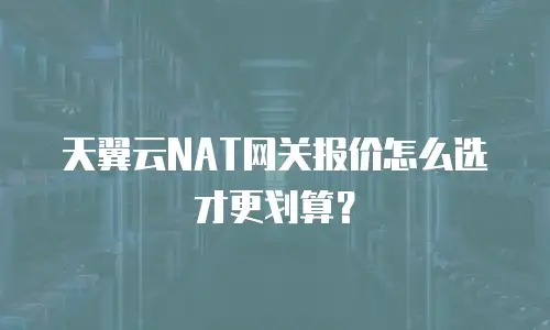 天翼云NAT网关报价怎么选才更划算？