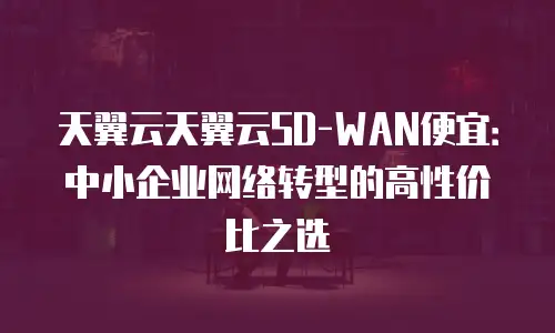 天翼云天翼云SD-WAN便宜：中小企业网络转型的高性价比之选