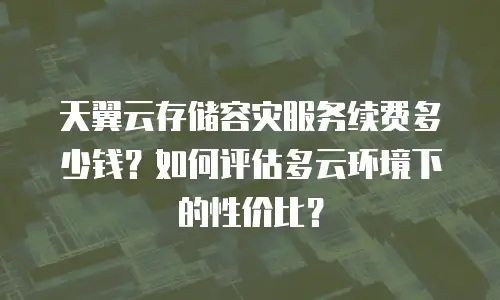 天翼云存储容灾服务续费多少钱？如何评估多云环境下的性价比？