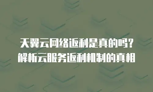 天翼云网络返利是真的吗？解析云服务返利机制的真相