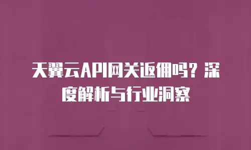 天翼云API网关返佣吗？深度解析与行业洞察
