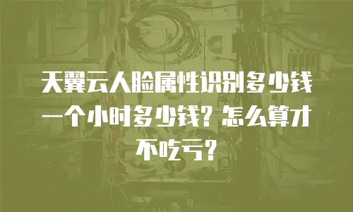 天翼云人脸属性识别多少钱一个小时多少钱？怎么算才不吃亏？