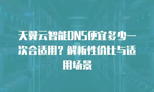 天翼云智能DNS便宜多少一次合适用？解析性价比与适用场景