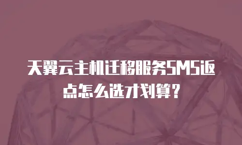 天翼云主机迁移服务SMS返点怎么选才划算？