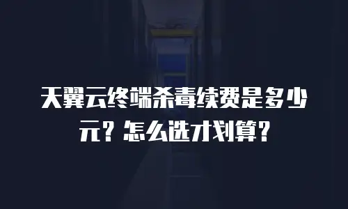 天翼云终端杀毒续费是多少元？怎么选才划算？