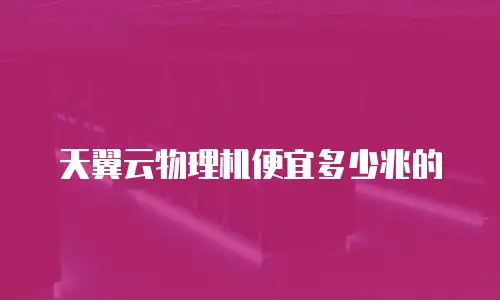 天翼云物理机便宜多少兆的