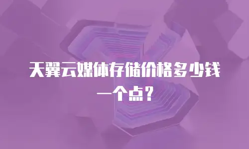 天翼云媒体存储价格多少钱一个点？