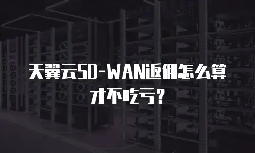 天翼云SD-WAN返佣怎么算才不吃亏？