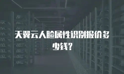 天翼云人脸属性识别报价多少钱？