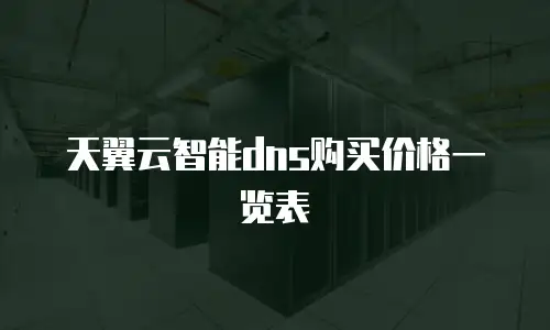 天翼云智能dns购买价格一览表