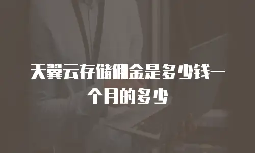 天翼云存储佣金是多少钱一个月的多少