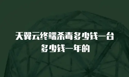 天翼云终端杀毒多少钱一台多少钱一年的