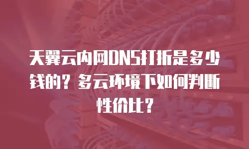 天翼云内网DNS打折是多少钱的？多云环境下如何判断性价比？