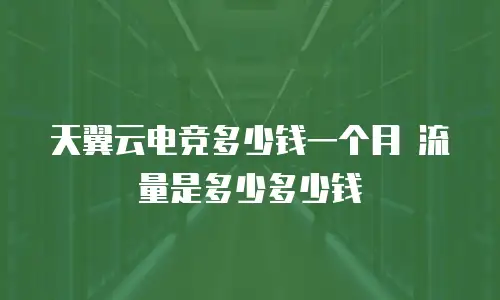 天翼云电竞多少钱一个月 流量是多少多少钱