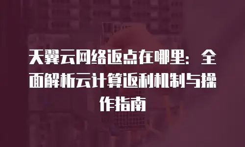 天翼云网络返点在哪里：全面解析云计算返利机制与操作指南