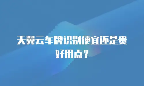 天翼云车牌识别便宜还是贵好用点？
