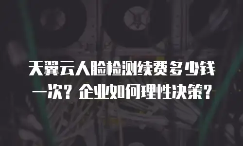 天翼云人脸检测续费多少钱一次？企业如何理性决策？