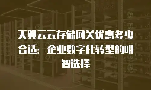 天翼云云存储网关优惠多少合适：企业数字化转型的明智选择
