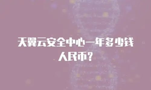 天翼云安全中心一年多少钱人民币？