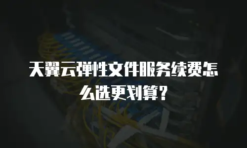 天翼云弹性文件服务续费怎么选更划算？